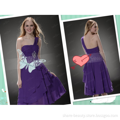 Pretty Elegant, Baeding One Shoulder Strapless Mini Cocktail Dress